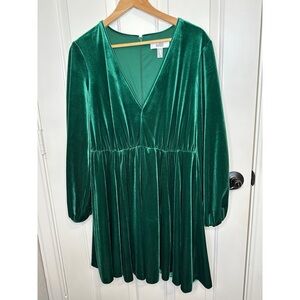 green emerald velvet dress Carella Bottle Green Velvet Twisted Asymmetric Midi Dress – Club L London main image 0